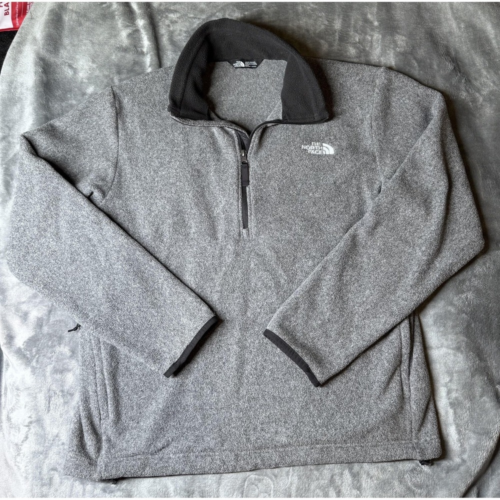 The North Face Jacket Mens Medium Gray Fleece 1/4 Zip Pullover NF0A47D9KS7